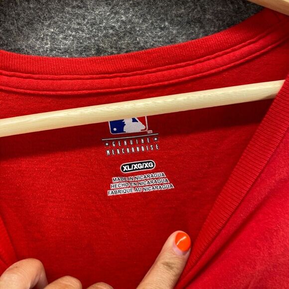 Genuine Merchandise T-Shirt Men XL Red Crew Neck Short Sleeve Pullover STL - Picture 5 of 9